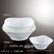 2016 Venda quente branco quadrado bacia de cerâmica, White Porcelain Soup Bowl, Rice Bowl para Hotel &amp; Restaurant
